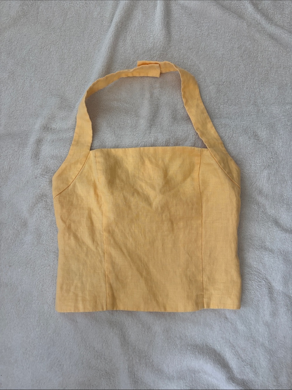 Aritzia Whisper Linen Halter Tank Top - Size S, Sunglow Yellow